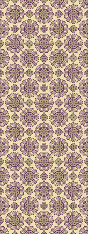 Vinylmatta badrum lila etnisk stil mandala - Tenstickers