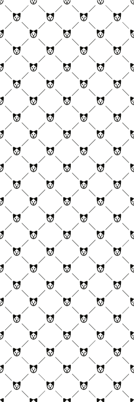 Vinylmatta badrum svartvit geometrisk hundmönster - Tenstickers