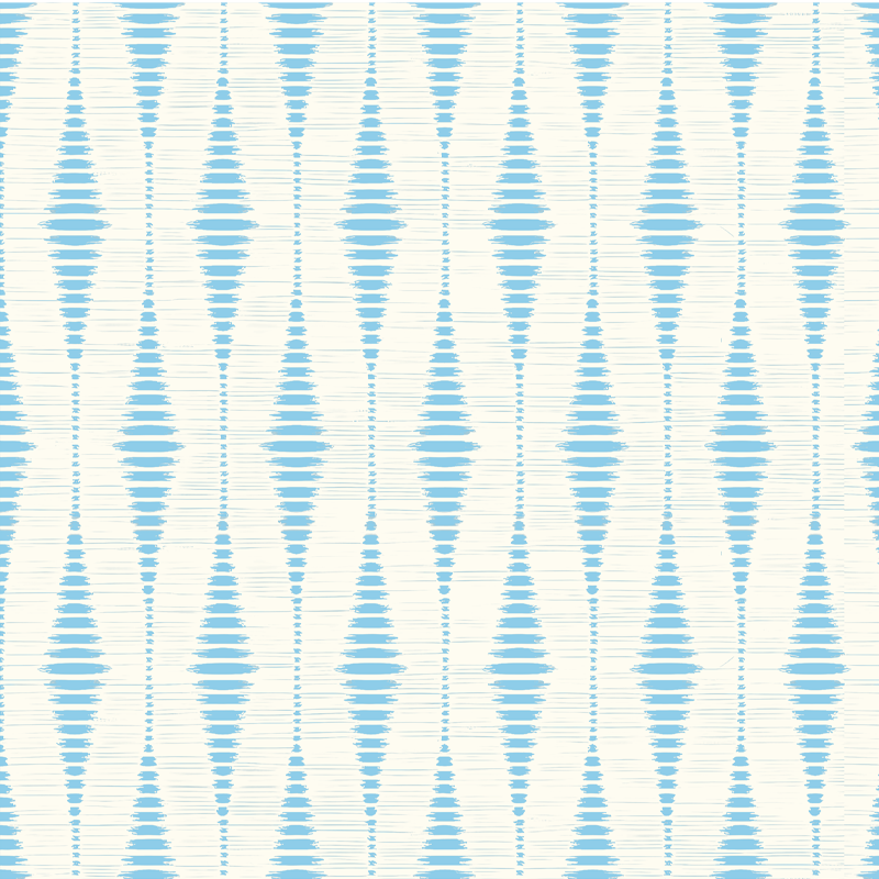 Vinylmatta geometrisk ljusblå rabaul ikat - Tenstickers