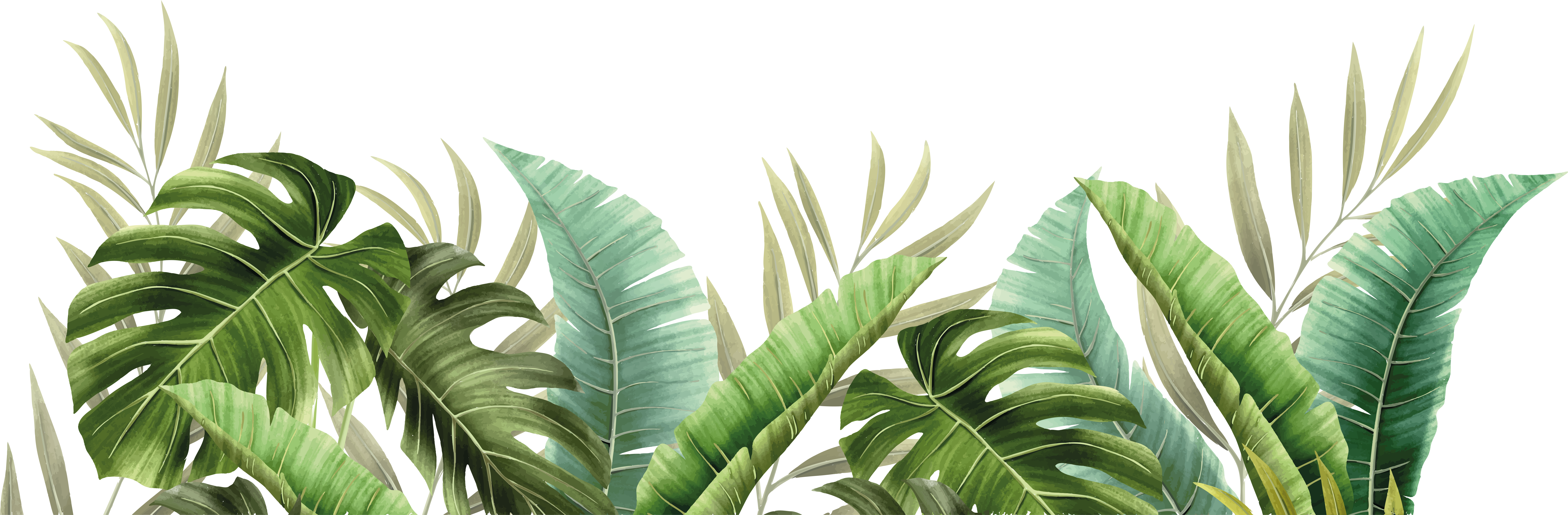 Vinylmatta badrum med tropiska växter - Tenstickers