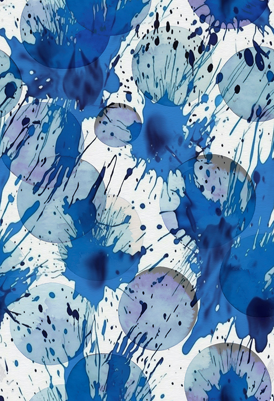 Vinylmatta badrum blå bläckcirklar - Tenstickers