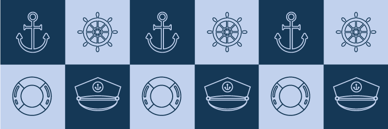 Vinylmatta badrum med marina symboler - Tenstickers