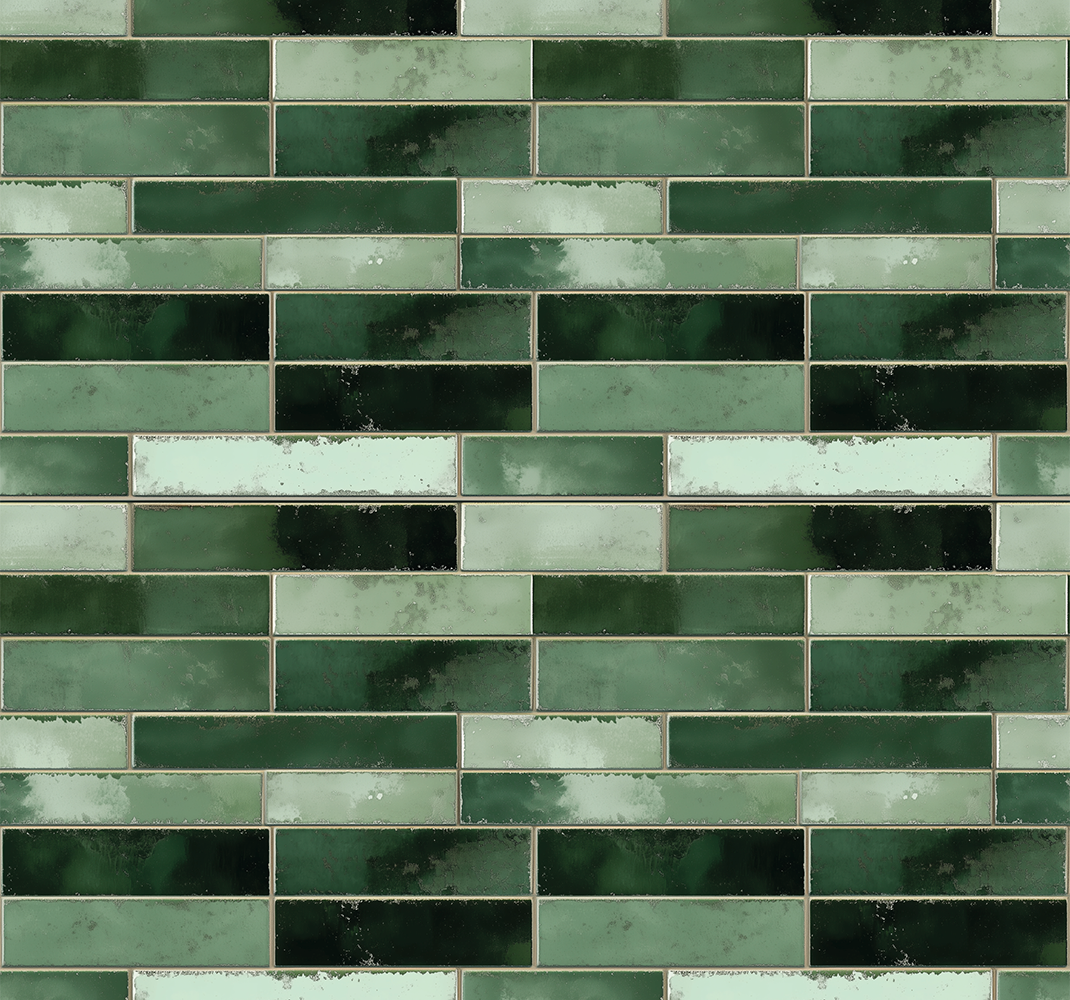 Lång grön vinylmatta badrum - Tenstickers