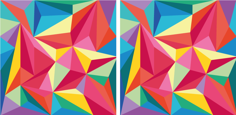 Vinylmatta badrum flerfärgad geometrisk bild - Tenstickers