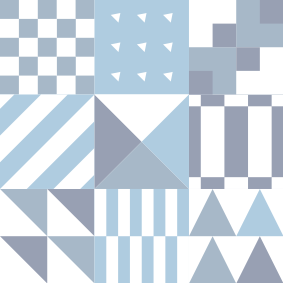 Vinylmatta badrum geometriskt blått mönster - Tenstickers