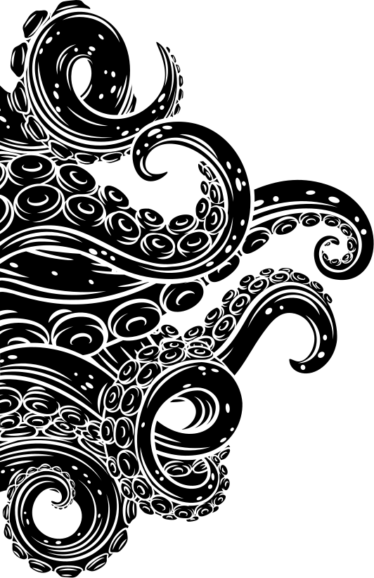 Vinylmatta badrum bläckfiskarmar duschskärm - Tenstickers