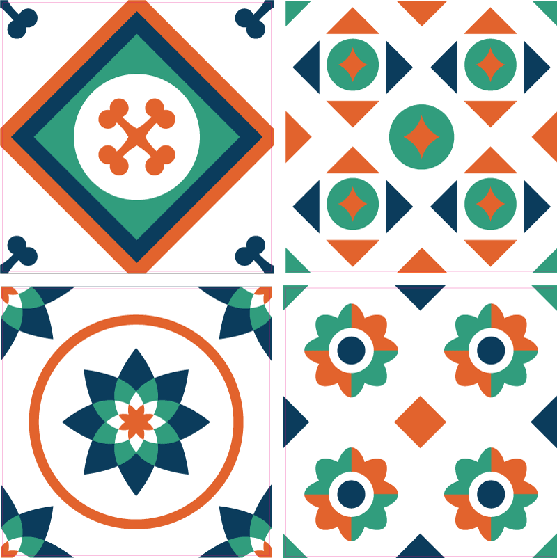 Vinylmatta badrum geometriska plattor - Tenstickers