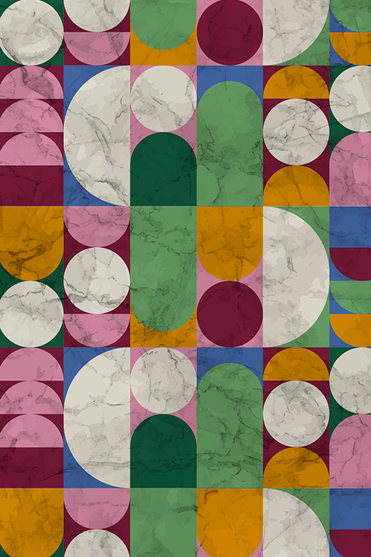 Vinylmatta badrum geometriska texturerade former - Tenstickers