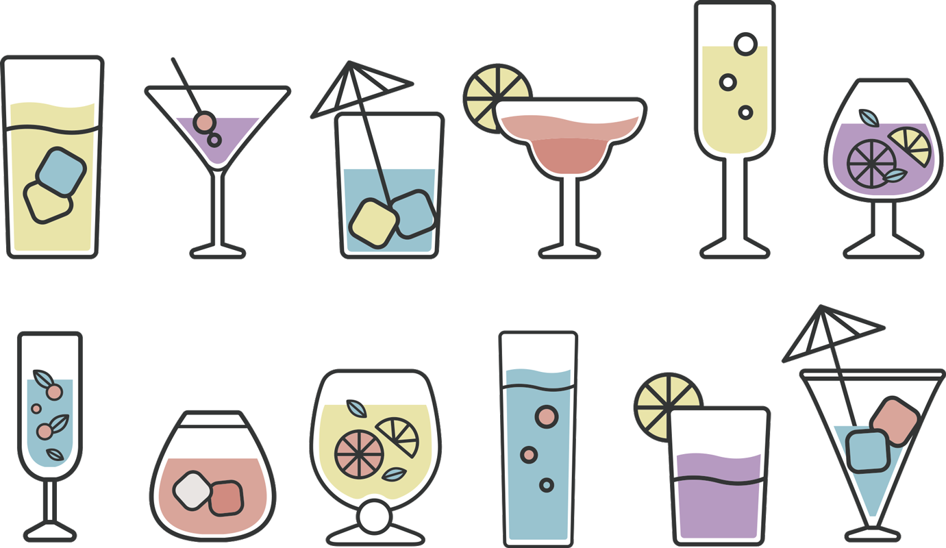 Vinylmatta kök cocktails klistermärken - Tenstickers
