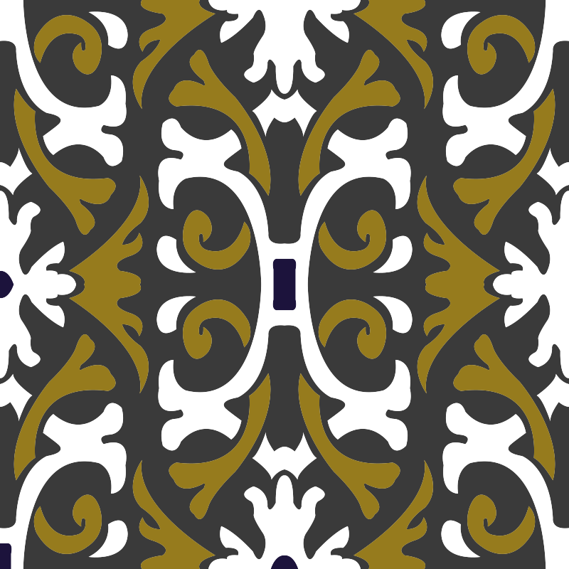 Vinylmatta kök vintage beige blommiga plattor - Tenstickers