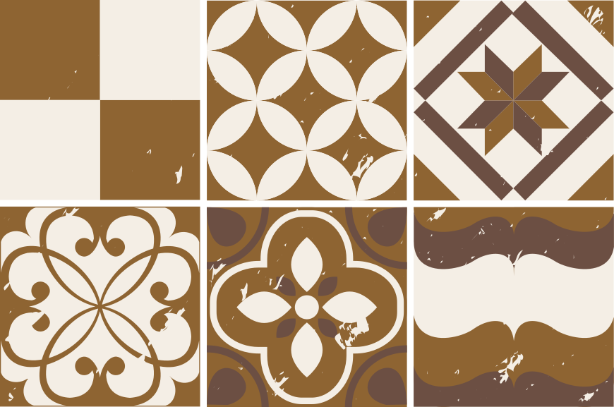 Vinylmatta kök brun cementdesign - Tenstickers
