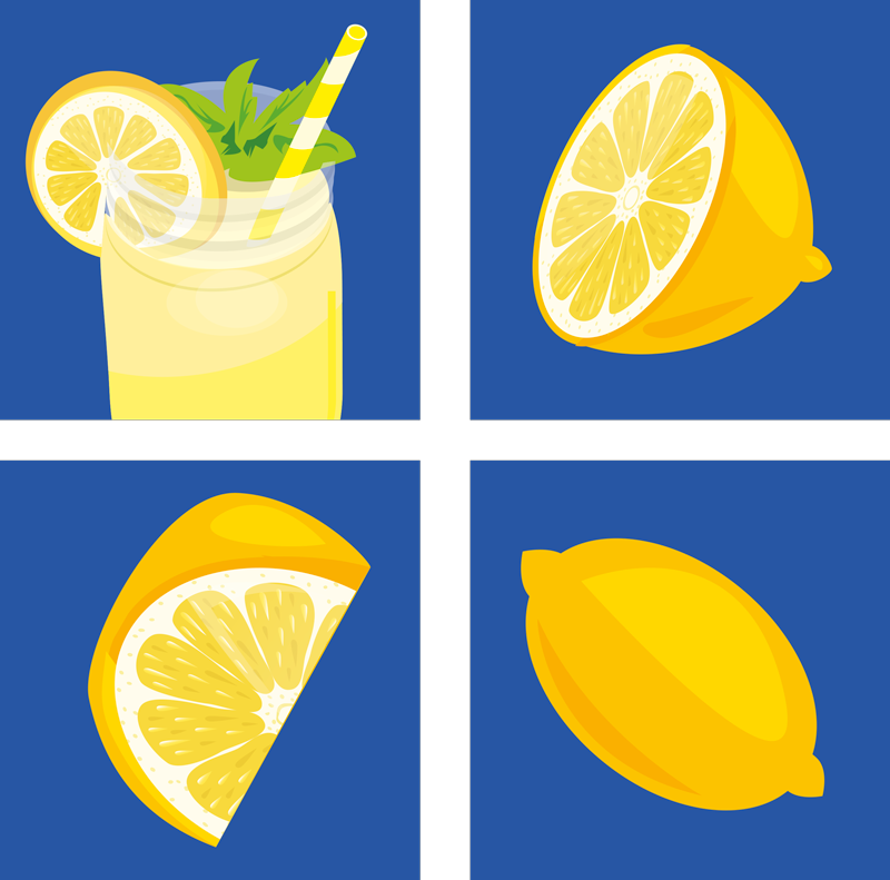 Vinylmatta kök citronjuice plattor - Tenstickers