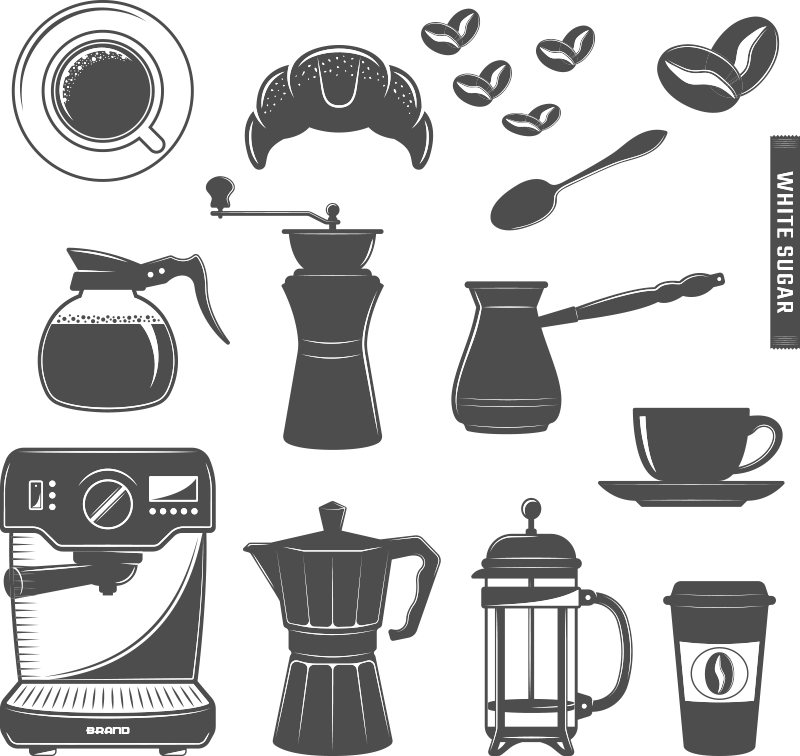Vinylmatta kök kaffeset meny - Tenstickers