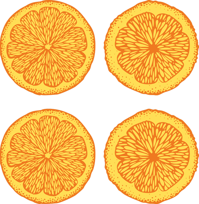 Vinylmatta kök orange handritad mönster pack stickers - Tenstickers