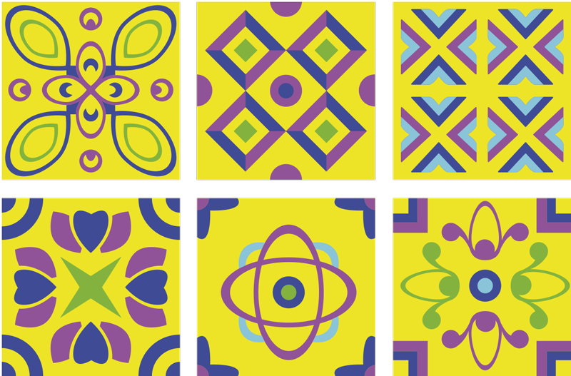 Vinylmatta kök psykedeliska symmetrier - Tenstickers