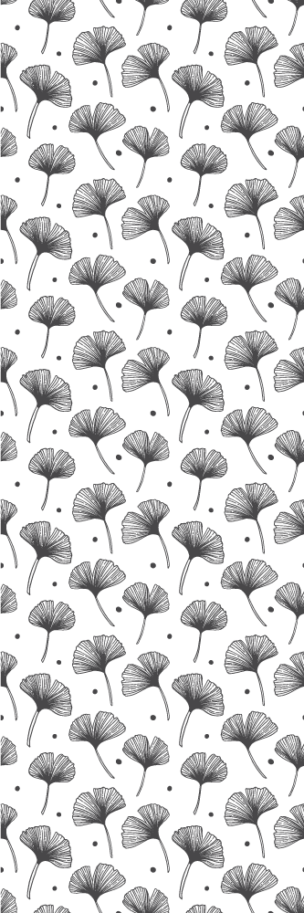 Vinylmatta kök gingko blad vit mönster - Tenstickers