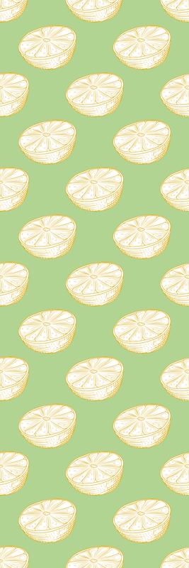 Vinylmatta kök handritad citronfrukt kylskåp - Tenstickers