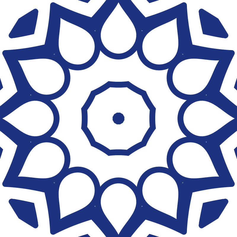 Vinylmatta kök delftsblå mandala blommor - Tenstickers
