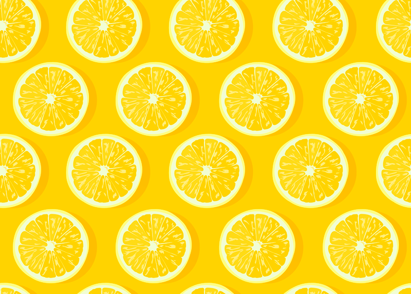 Vinylmatta kök skivade citroner mÖbler - Tenstickers