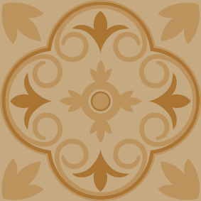 Vinylmatta kök beige vintage blommönster - Tenstickers