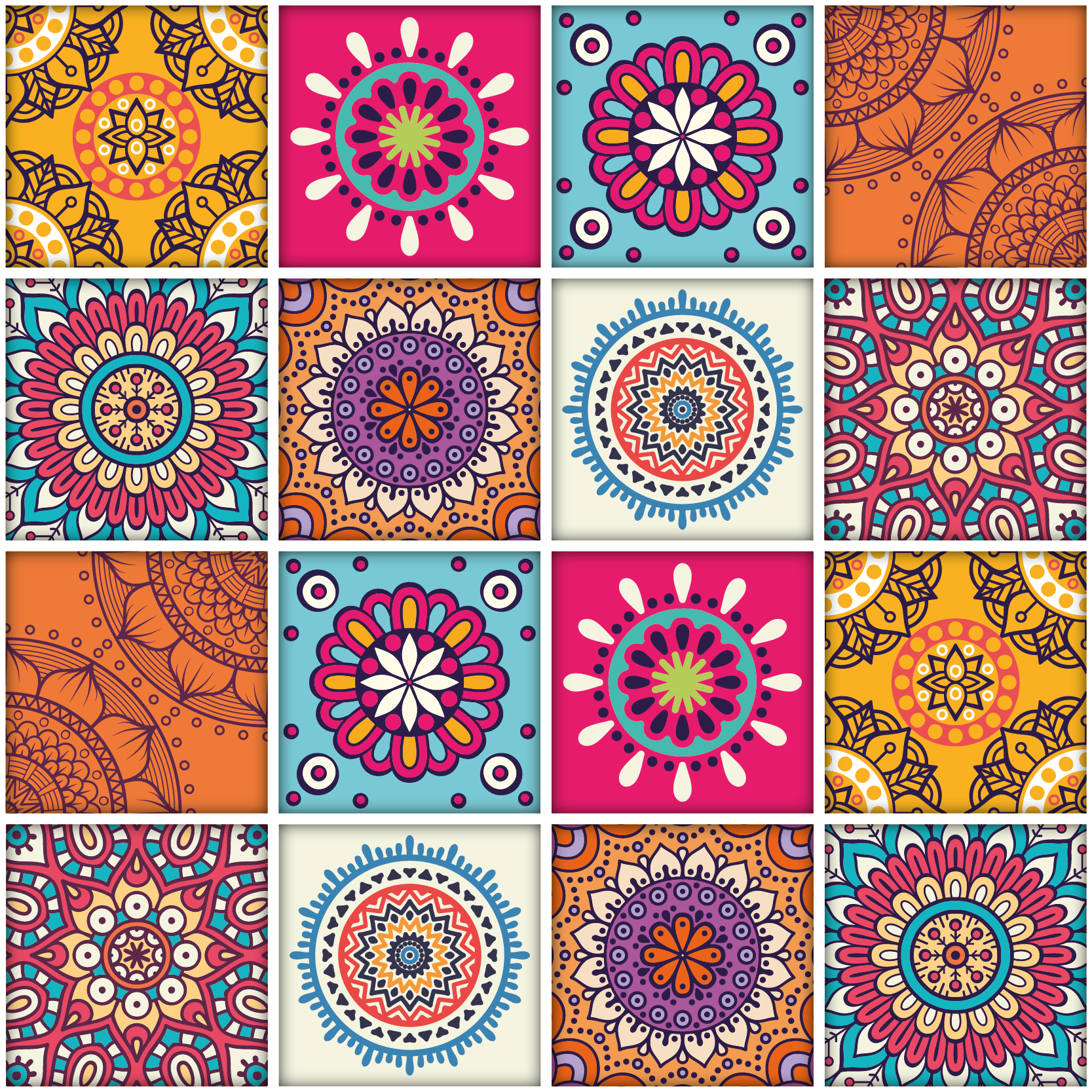 Vinylmatta kök mandala kökplattor - Tenstickers