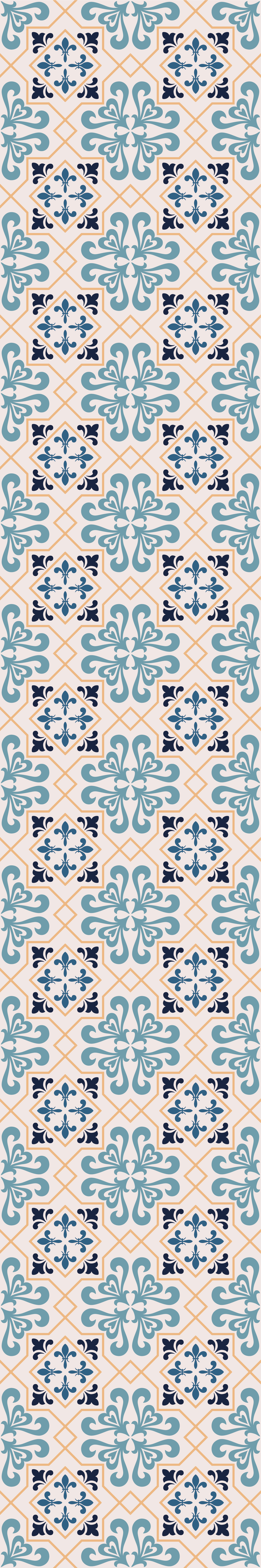 Vinylmatta kök gult portugisiskt kakelmönster - Tenstickers