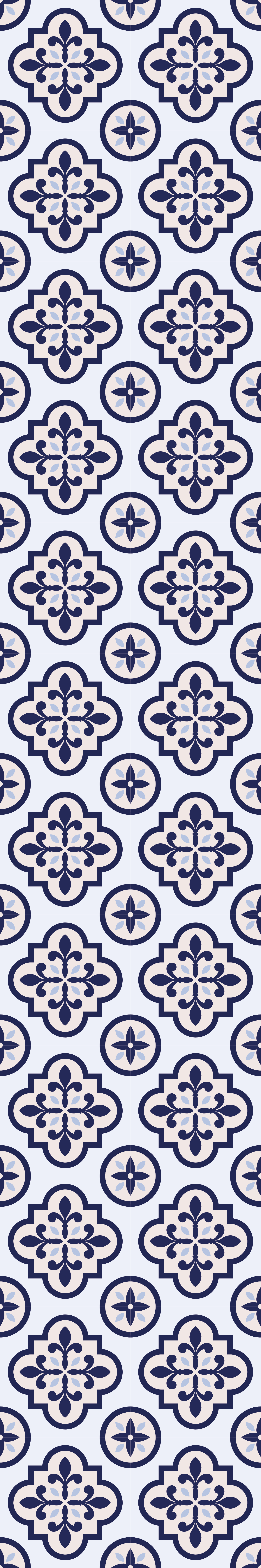 Vinylmatta kök blå typisk portugisisk klinker - Tenstickers