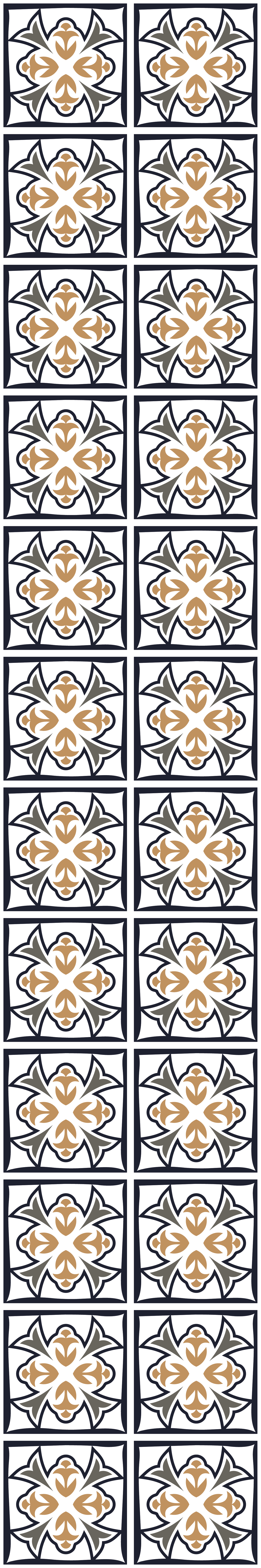 Vinylmatta kök beige och svart portugisisk kakel - Tenstickers