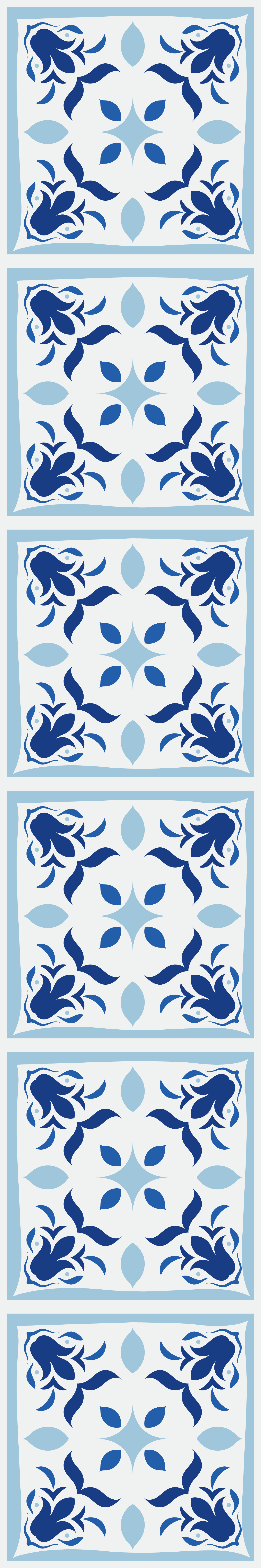 Vinylmatta kök typiska portugisiska kakelblommor - Tenstickers