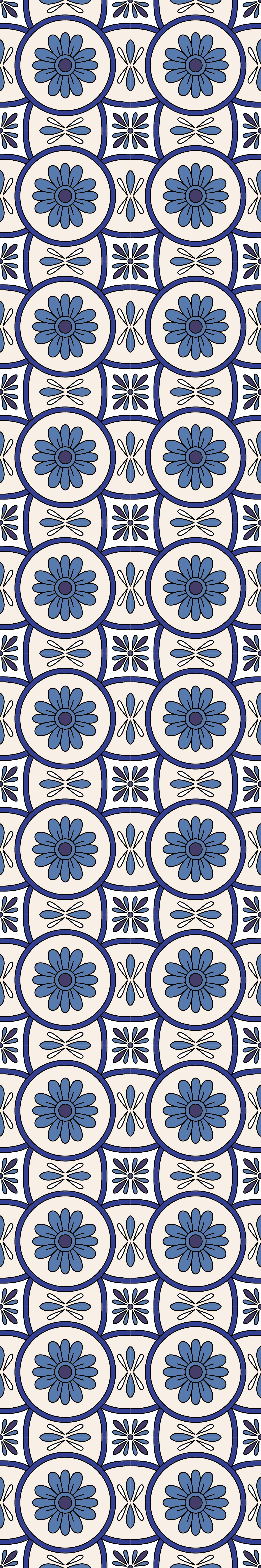 Vinylmatta kök blå blomma typisk portugisisk kakel - Tenstickers