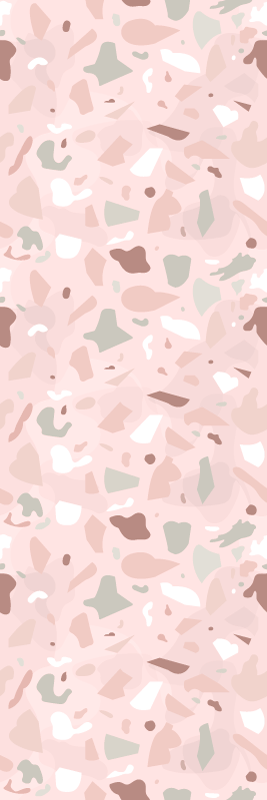 Vinylmatta kök rosa nyanser terrazzo mönster - Tenstickers