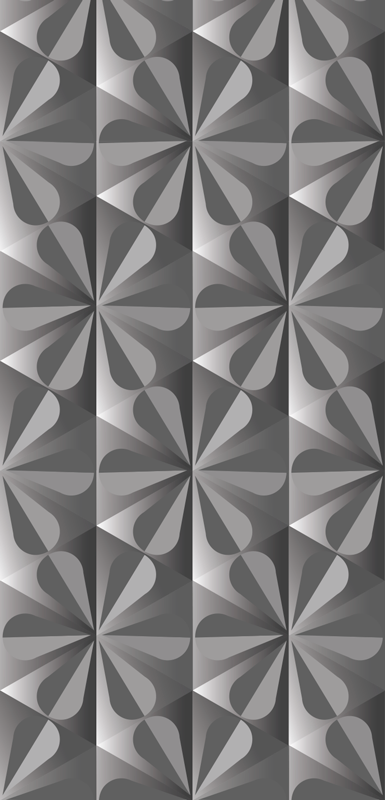 Vinylmatta kök vintage geometriskt blommönster - Tenstickers
