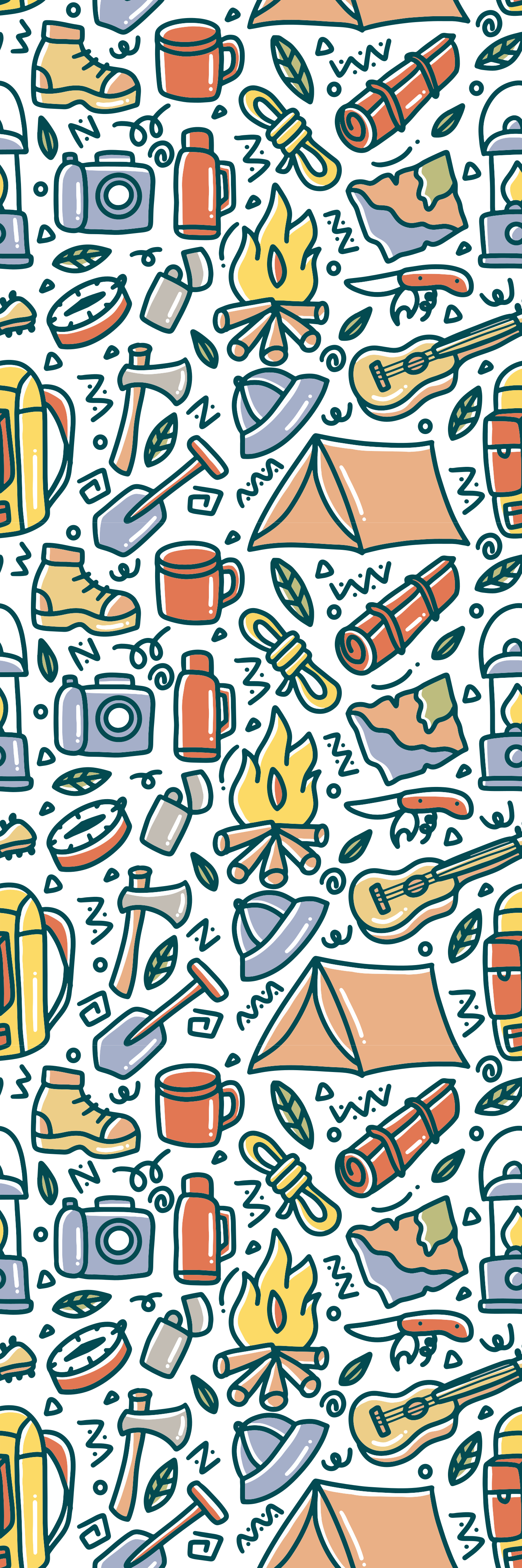 Vinylmatta sovrum handritade berg och campingprylar - Tenstickers