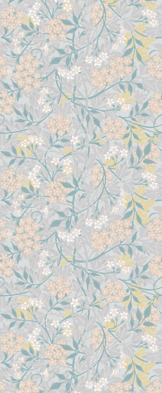 Vinylmatta sovrum 80-tals blommönster elegant - Tenstickers