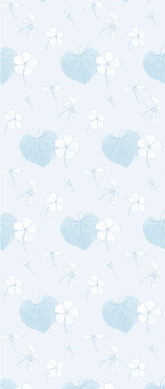 Vinylmatta sovrum 80-tals blommönster blå - Tenstickers