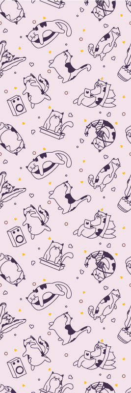 Vinylmatta sovrum kattmusikband mönster - Tenstickers