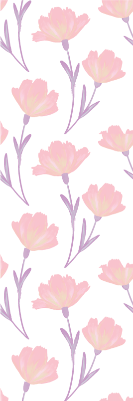 Vinylmatta sovrum minimalistiskt akvarellmönster blommor - Tenstickers