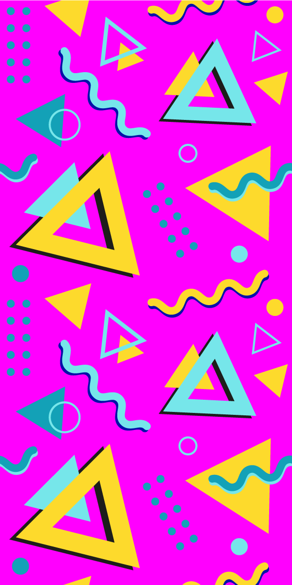 Vinylmatta sovrum memphis retro 80 geometriska former - Tenstickers