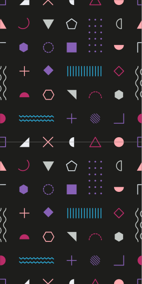 Vinylmatta sovrum i flerfärgade retro geometriska former - Tenstickers
