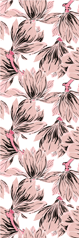 Vinylmatta sovrum närbild av vita och rosa magnolior - Tenstickers