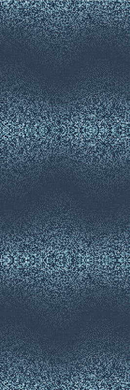 Vinylmatta sovrum retro blå ruta prickig design - Tenstickers