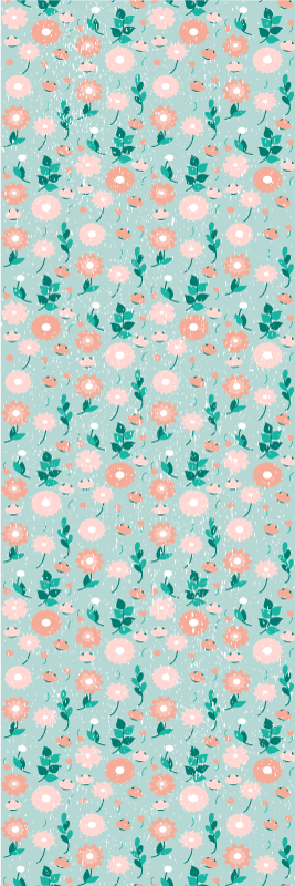 Vinylmatta sovrum blå blommor shabby chic - Tenstickers