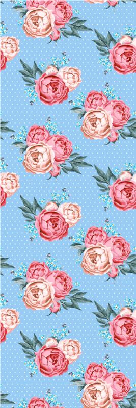 Vinylmatta sovrum shabby chic med prickig mönster - Tenstickers