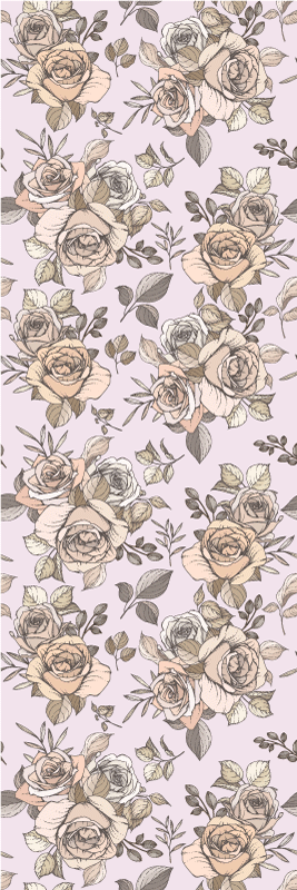 Vinylmatta sovrum shabby chic ros bakgrund - Tenstickers