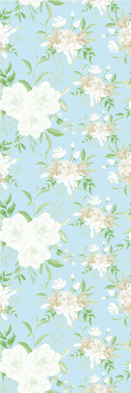 Vinylmatta sovrum vild blommor grandmillenial stil - Tenstickers