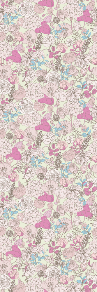 Vinylmatta sovrum floral grandmillenial stil - Tenstickers