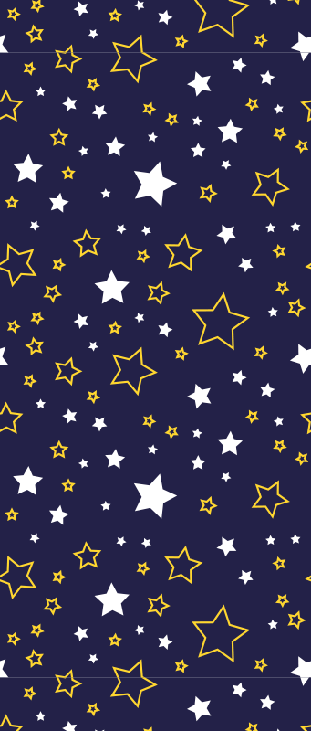 Vinylmatta sovrum nattens himmel med vita och gula stjärnor - Tenstickers