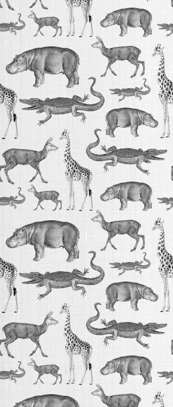 Vinylmatta sovrum safari djur och träd kant - Tenstickers