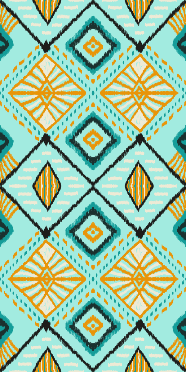 Vinylmatta sovrum afrikansk stil abstrakt geometrisk design - Tenstickers