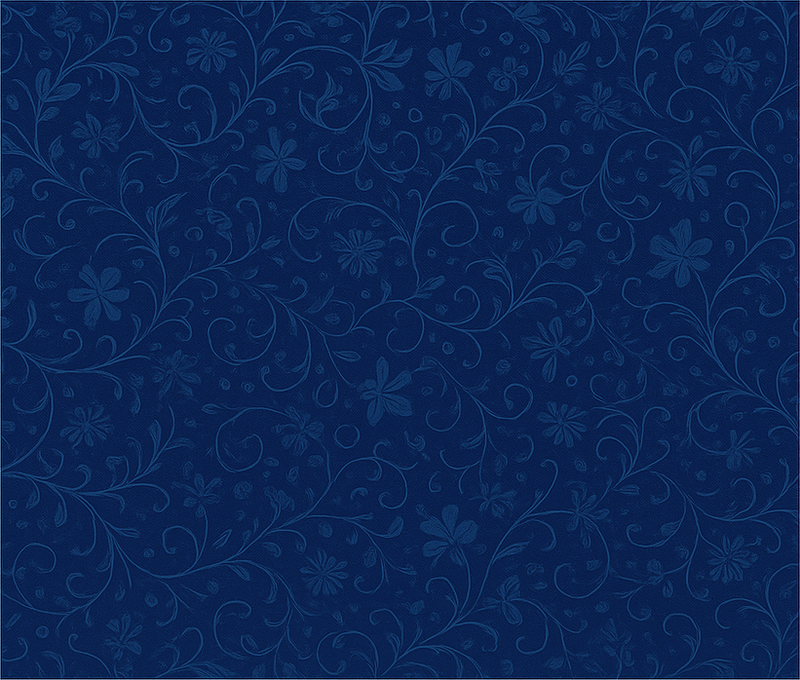 Vinylmatta sovrum navy blue blommönster - Tenstickers